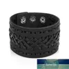 Observera modebrett äkta läderarmband för män bruna manschettarmband armband armbands vintage punk manliga smycken present fabrikspris expert design kvalitet