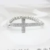 Modeschmuck Charm-Armbänder Ornament Kreuz Diamant Armband elastische Perlen handgefertigte Perlen