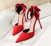 Nouveau talons hauts sandales femmes sandales femmes pompes rouge chaussures de mariage chaton talons mode femmes chaussures Stiletto grande taille 43