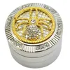 52mm Diamond Herb Grinder Dierpatroon Tabak Muller Crusher 4 Lagen Metalen Grinders Roken Accessoires ZZA3321