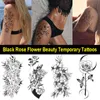 1 lot en gros beauté corps Sexy tatouages bras complet tatouage temporaire autocollant Flash Art noir fleur Rose pour femmes et fille