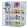 33 * 23 * 14 cm Thicken Clear Plastic Shoe Box Stofdichte opbergdozen Flip Transparante Snoep Kleur Stapelbare Schoenen Organizer Woondecoratie Bakken 50 Stks