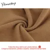 Yitimuceng Fake 2 Piece Knitting Dresses for Women A-Line Vintage Black Khaki Solid Long Sleeve Mid-Calf Winter Spring Clothes 210601