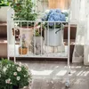 Hooks & Rails French Wrought Iron Balcony Living Room Flower Pot Shelf Indoor Storage Trolley Homestay Stand With Wheeled