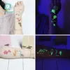 ROOOOOArt Aydınlık Dövmeler Geçici Dövme Sticker Çocuklar için Sahte Dövmeler Dinozor Tatoos Çocuklar Su Geçirmez Taty Glow Karanlık Dövme
