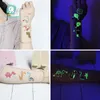 Rocooart Luminous Tattoos 임시 Tatoo 스티커 어린이를위한 가짜 문신 공룡 타투 아동 방수 taty 빛에 어두운 tatoo