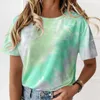 Summer Fashion Tie Dye Cotton T-shirts Kvinnor stora toppar Streetwear Ladies Blusa Tops 210709