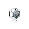 925 Sterling Silver Beads Fit Original Charm Bracelet Sea Blue Zircon Stars Snowflake silver 925 Fashion Jewelry4288129