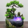 Decorative Flowers & Wreaths 1Pcs Rockery Water Fountain Desktop Chinese Fengshui Lamp Waterfall Indoor Decor241v