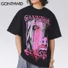 Magliette Camicie Hip Hop Cartoon Anime Blood Pupil Magliette Streetwear Uomo Harajuku Casual Punk Rock Gothic Top manica corta 210602