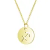 Goud 12 sterrenbeelden roestvrij staal munt hanger ketting Ram Simple Style Zodiac Teken Verjaardag Sieraden