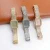 Diamond Watch for Women Luxury Brand Ladies Gold Square Watch Minimalist Analog Quartz Female Iced Out Watch