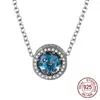 100% Originele 925 Sterling Zilveren Hanger Ketting met Blauwe Kralen Pan Charm Hangers Fijne Sieraden XDZ067