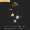 Elektroplätering Guldkökslampa, LED Bedroom Bedside Chandelier, Modern Luster Restaurant Luxury K9 Crystal Round Hängande lampa
