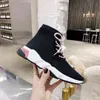 2022 Par Speed ​​Women Sticked Socks Shoes Men Tup Sole Casual Sneakers Top Designer Man Woman Runners Trainers Shoe S Brand Couples Sneaker Stor storlek 35-46