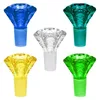 Diamanti colorati fumare 14mm 18mm maschio narghilè adattatore adattatore connettore interfaccia in vetro ciotola contenitore waterpipe tabacco petrolio impianti di petrolio vaso supporto bong giù lo strumento stelo DHL