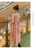 Heet! Roze katoen lange moederschap jurk 2019 nieuwe zomer mode a-line losse hoge taille jurk kleding voor zwangere vrouwen zwangerschap x0902
