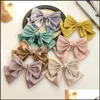 Hair Clips & Barrettes Jewelry Silk Satin Big Bow Barrette Pin Girls Women Headwear Aessories Drop Delivery 2021 Rpha6