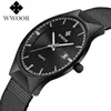 VIP WWOOR-8016 Ultra Cienka Moda Męska Zegarek Top Marka Luksusowy Biznes Zegarki Wodoodporne Odporne na zarysowania Mężczyźni Zegarek 210804