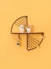 Iron And Wooden Storage Basket With Hooks Sector Design Key Rack Hangers Holder Wall Hook Home Decoration Hang For Keys & Rails