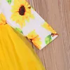 18M-5Y Printemps Automne Enfant Bébé Enfant Filles Robe De Fleur Tournesol À Manches Longues Tulle Tutu Robes Pour 210515