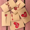 Greeting Cards Envelope Mother Day Laser Cut Happy Birthday Gifts Kawaii Handmade 3D Up Paper Origami Vintage Post Card