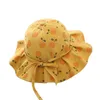 Sommarbarn flickor Stor Brimmed Fruit Print Sun Hat Baby Princess Bucket Cap Barntillbehör 211023