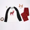 Famiglia Christmas Deer Suit Grid Abbigliamento Bambini Mamma e me Vestiti Madre Figlia Padre Baby Abiti coordinati 210521