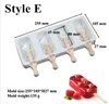 Dining Home Mould Silicone Ice Cream Molds 4 Cell Cube Tray Food Safe Popsicle Maker DIY Homemade Freezer Lolly tools