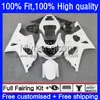 Injektionsformmissioner för SUZUKI GSX-R1000 GSXR1000 K2 00-02 Bodywork 24no.5 GSXR Glossy White 1000 CC 1000CC 00 01 02 GSXR-1000 2000 2001 2002 Motorcykel OEM Bodys