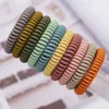 Hele 100 stks Grote Telefoon Draad Rubber Banden Stretchy Candy Kleuren Frosted Spiral Coil Ropes Solid Hair Ties