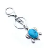 Tartaruga Em forma de Reiki Cura Cristal Chaveiro Pedra Natural Chave Titular Homens Mulheres Saco De Carro Aura Keyring Moda Charme Hanging Acessórios