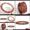 Bracelets Jewelryprecious Golden Sand Stone 8Mm Round Beads Stretch Bracelet Unisex Beaded, Strands Drop Delivery 2021 R1M2W