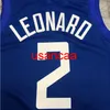 Tutti i ricami LEONARD WILLIAMS GEORGE 2 # 2020-2021 maglia da basket blu Personalizza le donne degli uomini Gilet giovanile aggiungi qualsiasi nome numerico Gilet XS-5XL 6XL