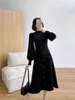 HMA 2021 nouveau automne hiver doux robe pull femmes chaud Chic bouffée à manches longues robe en tricot femme tenue décontractée robes G1214