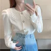 Moda Elegancki Kobiety Topy Bluzka Z Długim Rękawem Vintage Biuro Lady Koszula Chic Koreański Wiosna Jesienne Koszule Blusas 210514