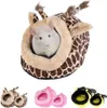 Small Animal Plush Pet Snuggle Bed Soft Warm Cave Housse Nest Removable Pad for Cat Rabbit Hamster Hedgehog Guinea Pig