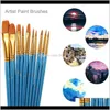 Gift Sets Gifts Baby, Kids & Maternity10 Pack Brush Set Professional Paint Brushes Artist For Watercolor Oil Acrylic Painting Drop Delivery