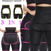 3 W 1 Sauna Waist Trainer Butt Lifter Udo Trymer Doma Ciało Shaper Exilers Wrap żołądek dla kobiet Trening Sport Talii Pas