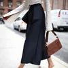 雑学のフリルのパッチワークパンツのための女性の高い腰の大きいサイズワイドレッグズボン女性秋のファッション服211124