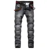 Men's Jeans Man Denim Designer MOTO BIKE Straight Motorcycle For Autumn Spring Punk Rock Streetwear Riding Knee Guard Pants300H