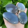 Decorative Objects & Figurines Natural Gray Agate Palm Stone Massage Healing Energy