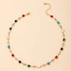 Mode coloré gouttes d'huile collier ras du cou pour les femmes à la mode papillon pendentif clavicule chaîne collier bijoux