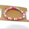 Красочные Boho Polymer глиняный шарм браслет Богемская радуга Heishi бусины ювелирные изделия растягивающиеся браслеты для дам