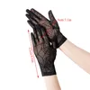Five Fingers Gloves Elegant Women Lace Elasticity Mesh Summer Driving Cycling Halloween Decoration Performance Cobweb