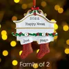 Christmas Blank Pendants DIY Unfinished Resin Cartoon Socks Statue Personalized Name Xmas Tree Hanging Home Ornaments for Family Wall Decor