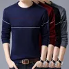 Camisinho de lã Cashmere Homens 2022 Autumn Winter Slim Fit Pullovers Argyle Padrão O-Gobes Pull Homme Christmas Sweaters Men's Men's