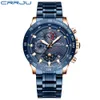 Crrju модные мужские часы с нержавеющей сталью верхний бренд роскошный спортивный хронограф кварцевые часы мужчины relogio masculino 210804