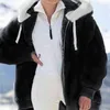 Kvinnor Vinter Plus Storlek Kvinna Coat Fur Long Teddy Jacket Varm tjock Fleece Faux Plush 211220