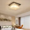 Kwadratowa lampka sufitowa luksus nowoczesne krystaliczne oświetlenie żyrandolowe do salonu sypialnia